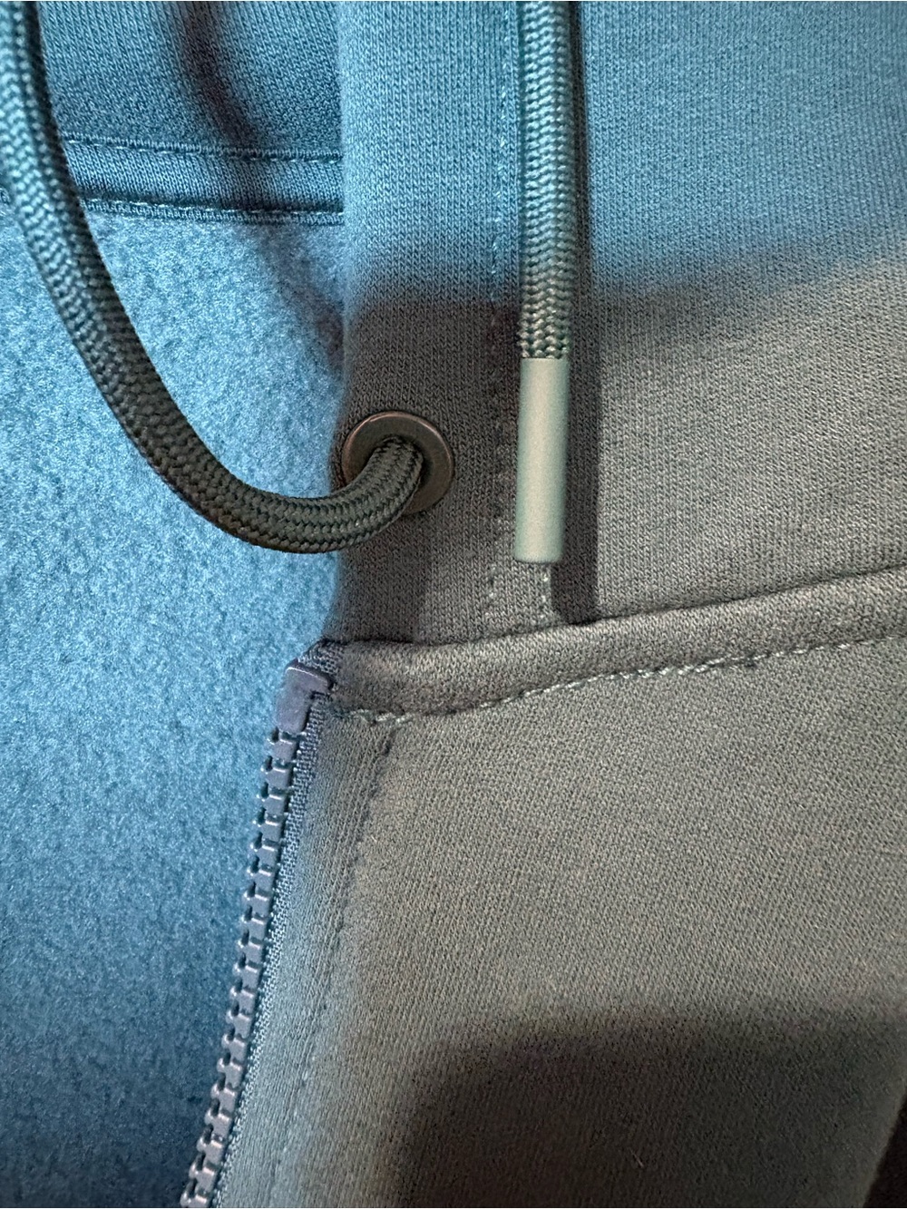 Athleta Forever Fleece Crop Full Zip Hooded Sweatshirt Viridian Green XL - Picture 7 of 10